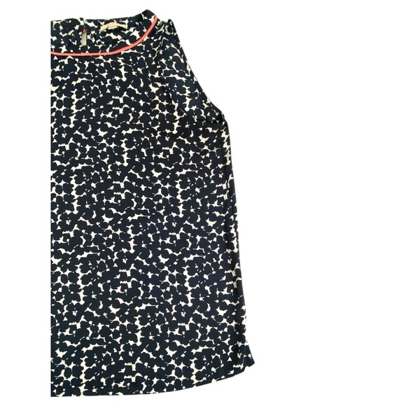 LOFT OUTLET Ann Taylor Top Women’s Abstract Print Blouse Blue White Sz Petite M - Picture 7 of 8